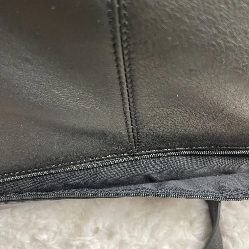 Bellino Black Soft Leather Business office Bag Adjustable Strap